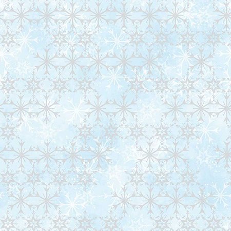 Papel de Parede Geométrico Floco de Neve Frozen Azul, Disney York III