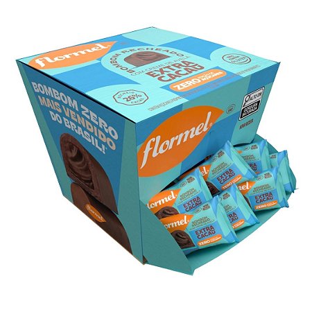 BOMBOM CREME EXTRA CACAU ZERO 18 X 12G FLORMEL