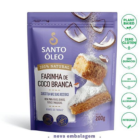 FARINHA DE COCO BRANCA 200G SANTO OLEO