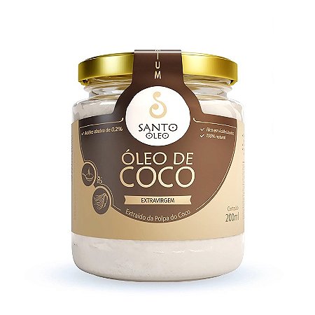 OLEO DE COCO EXTRAVIRGEM 200ML SANTO OLEO
