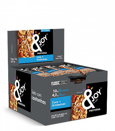 BARRA PROTEIN NUTS COCO E AMENDOA 12 X 35G &JOY