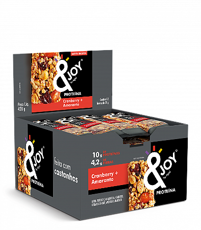 BARRA PROTEIN NUTS CRANBERRY E AMARANTO 12 X 35G EJOY