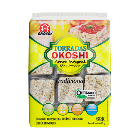 TORRADAS DE ARROZ INTEGRAL ORGANICO 75g OKOSHI