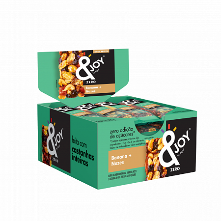 BARRA BANANA E NOZES ZERO ACUCAR 12 x 25g &JOY