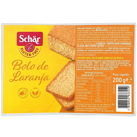 BOLO DE LARANJA SCHAR 200G