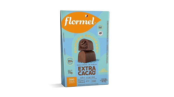 POUCH BOMBOM CREME EXTRA CACAU 75G FLORMEL