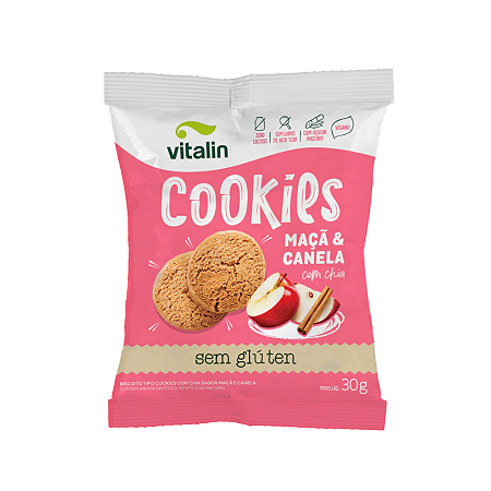 COOKIES CHIA COM MACA E CANELA INTEGRAL 12 X 30G VITALIN
