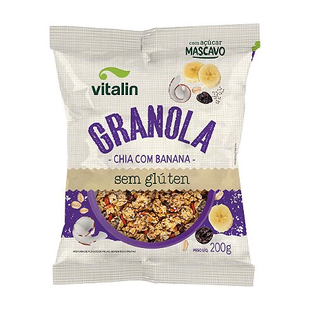 GRANOLA CHIA COM BANANA INTEGRAL 200G VITALIN