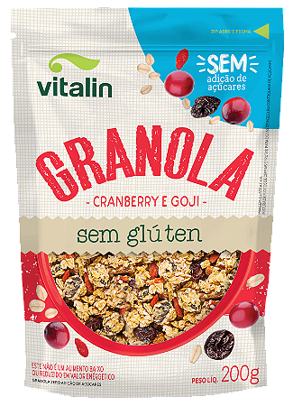 GRANOLA CRANBERRY E GOJI ZERO INTEGRAL 200G VITALIN