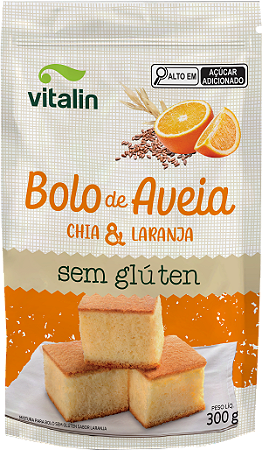 MISTURA BOLO AVEIA CHIA E LARANJA INTEGRAL 300G VITALIN