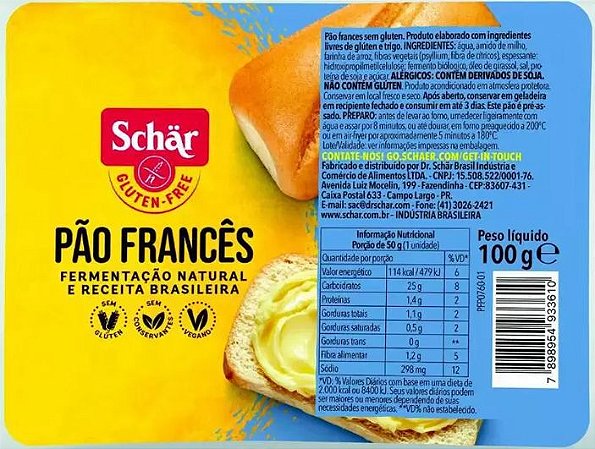 PAO FRANCES 100G SCHAR