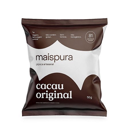 PIPOCA CACAU ORIGINAL 50G MAIS PURA