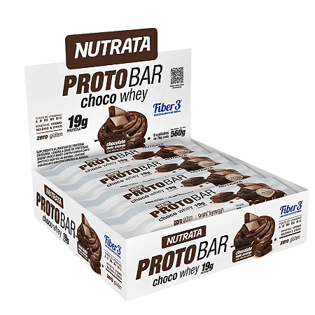 BARRA PROTOBAR CHOCO WHEY 8 X 70G NUTRATA