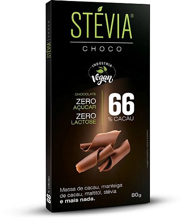 CHOCOLATE INTENSO 66% 6 X 80G STEVIACHOCO