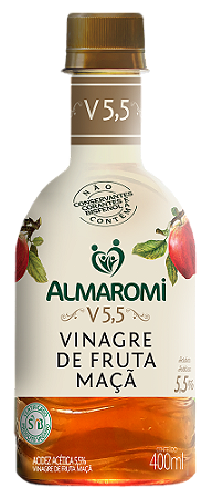 VINAGRE MACA V5.5 PET 400ML ALMAROMI
