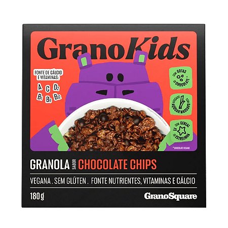 GRANOLA GRANOKIDS CHOCOLATE CHIPS 180G GRANO SQUARE