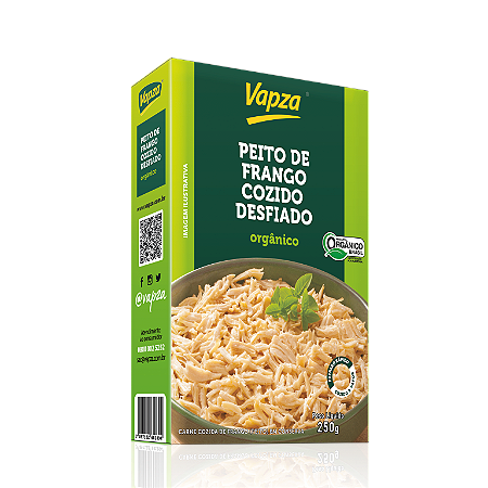 PEITO FRANGO DESFIADO ORGANICO 250G VAPZA