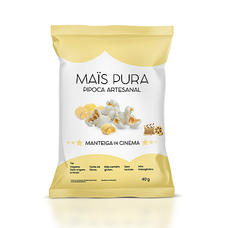 PIPOCA MANTEIGA DE CINEMA 40G MAIS PURA