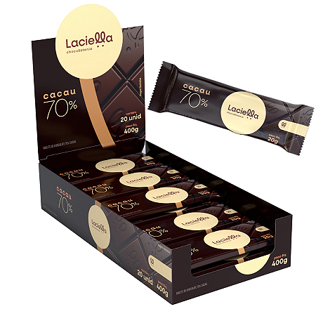 BARRA CHOCO 70% CACAU 20 X 20G LACIELLA