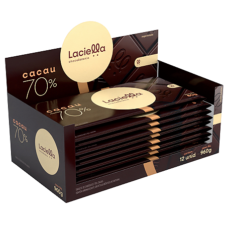 BARRA CHOCO 70% CACAU 12 X 80G LACIELLA