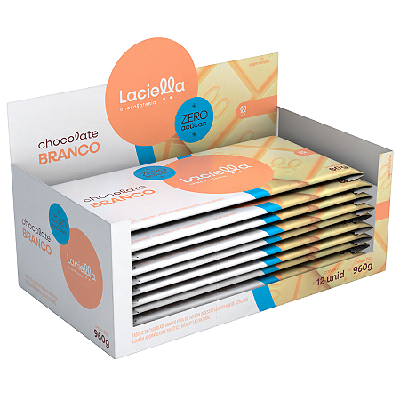 BARRA CHOCO BRANCO ZERO 12 X 80G LACIELLA