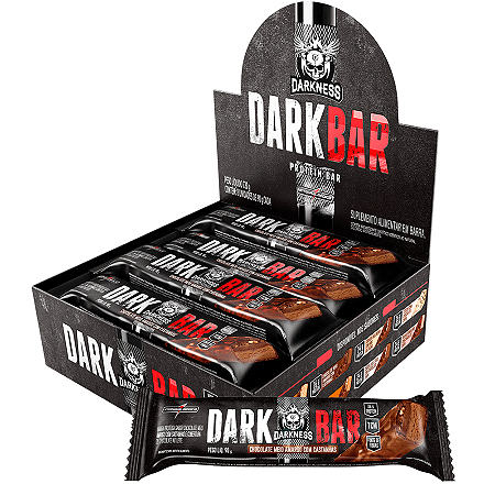 BARRA DARK CHOCOLATE AMARGO C/ CASTANHAS 8 X 90G DARKNESS