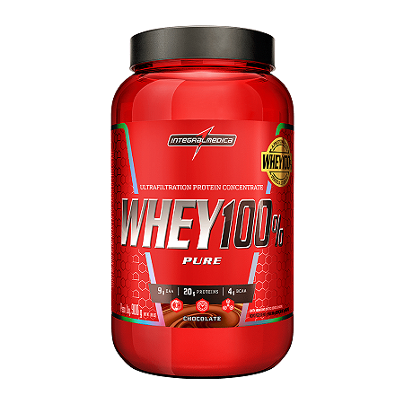 WHEY 100% PURE CHOCOLATE POTE 900G INTEGRALMEDICA