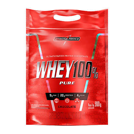 WHEY 100% PURE CHOCOLATE POUCH 900G INTEGRALMEDICA
