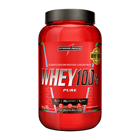 WHEY 100% PURE CHOCOLATE MALTADO POTE 900G INTEGRALMEDICA