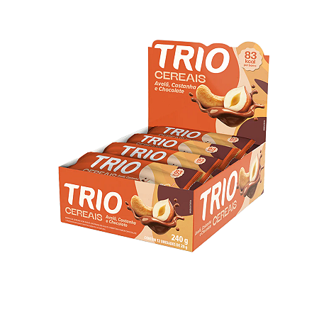 BARRA CEREAL AVELA E CASTANHA COM CHOCOLATE 12 X 20G TRIO