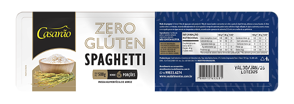 MASSA ARROZ SPAGHETTI 500G CASARAO