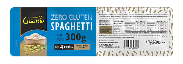 MASSA ARROZ SPAGHETTI 300G CASARAO
