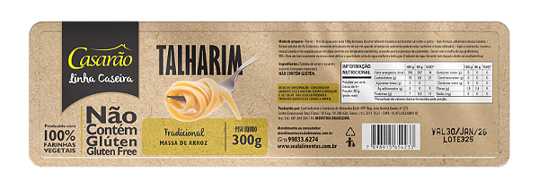 MASSA ARROZ TALHARIM TRADICIONAL 300G CASARAO