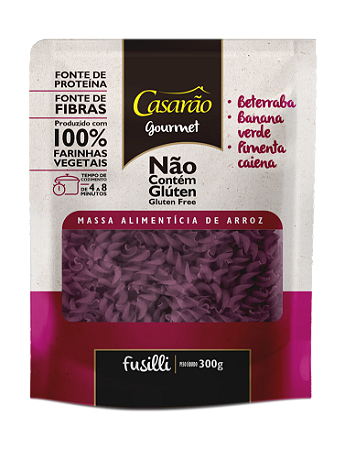 MASSA ARROZ FUSILLI BETERRABA 300G CASARAO