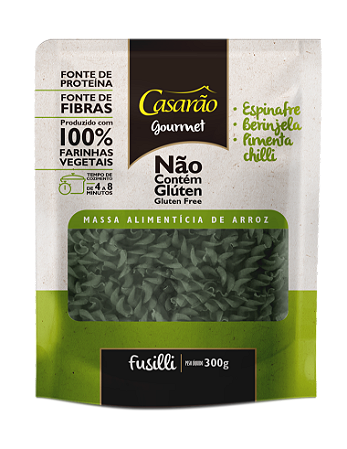 MASSA ARROZ FUSILLI ESPINAFRE 300G CASARAO