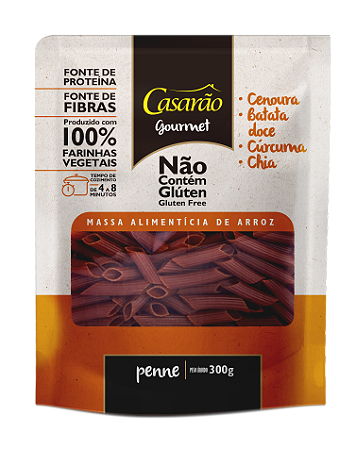 MASSA ARROZ PENNE CENOURA 300G CASARAO