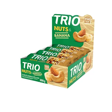 BARRA NUTS BANANA 12 X 25G TRIO