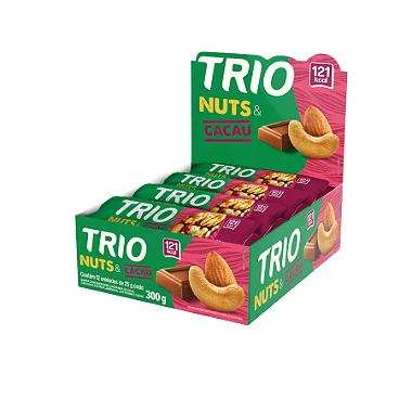 BARRA NUTS CACAU 12 X 25G TRIO
