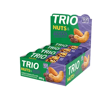 BARRA NUTS PASSAS 12 X 25G TRIO