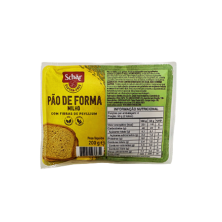 PAO DE FORMA MILHO 200G SCHAR