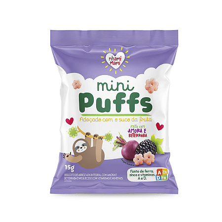 MINI PUFFS AMORA E BETERRABA 15G NHAMI MAMI