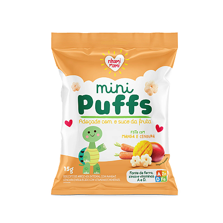 MINI PUFFS MANGA E CENOURA 15G NHAMI MAMI