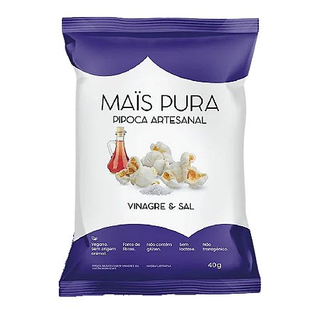 PIPOCA VINAGRE SAL 40G MAIS PURA