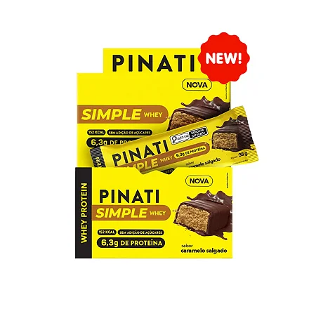 BARRA SIMPLE WHEY CARAMELO SALGADO 16 X 35G PINATI