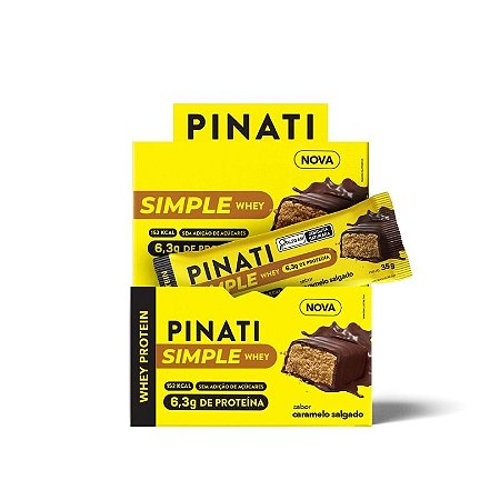 BARRA SIMPLE WHEY CARAMELO SALGADO 16 X 35G PINATI