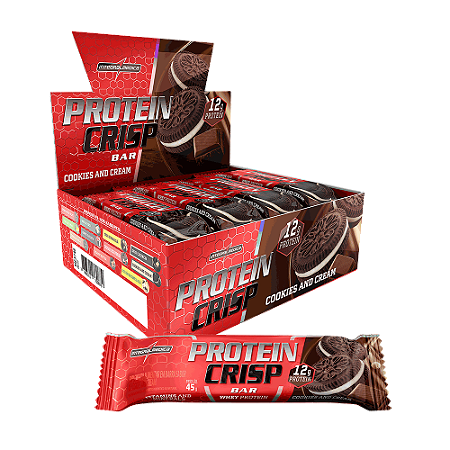 BARRA PROTEIN CRISP COOKIES AND CREAM 12 X 45G INTEGRALMEDICA