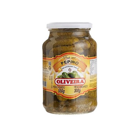 CONSERVA PEPINOS 300G OLIVEIRA
