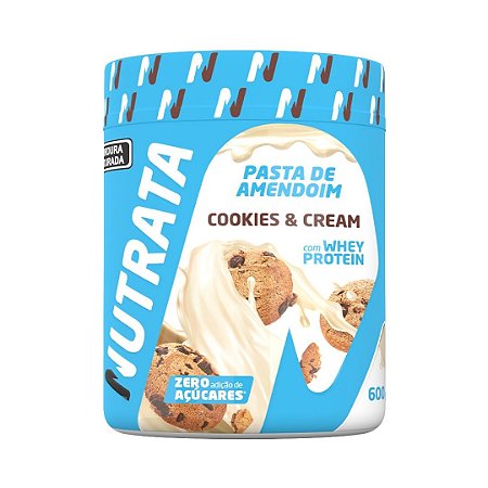 PASTA DE AMENDOIM PROTEICA COOKIES & CREAM 600G NUTRATA