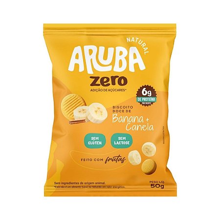 BISCOITO DOCE ZERO BANANA & CANELA 50G ARUBA