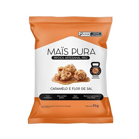 PIPOCA PROTEIN CARAMELO E FLOR DE SAL 50G MAIS PURA